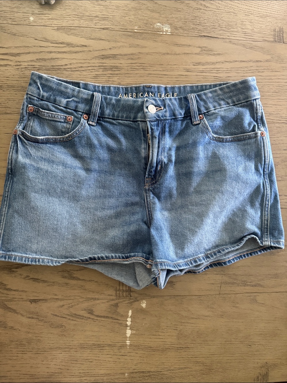 American Eagle Outfitters Light Wash Blue Denim Cutoff Shorts